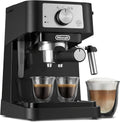 De'Longhi Stilosa Manual Espresso Machine, Latte  Cappuccino Maker, 15 Bar Pump Pressure + Milk Frother Steam Wand, Black / Stainless, EC260BK, 13.5 x 8.07 x 11.22 inches