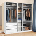 Dressing Modulable Taylor 200 X 55 X 200 Cm 3 Modules Avec Penderies + Étagères + Tiroirs blanc(Blanc)