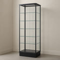 Vitrine en Verre Trempé Noir 180x60x40 cm avec Cadre en Aluminium(Noir)