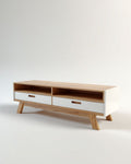Meuble de télévision en bois et métal pour salon - 150 x 40 x 50cm
