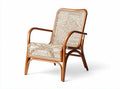 fauteuil en rotin pour intérieur ou extérieur en bois - 80 x 65 x 90cm