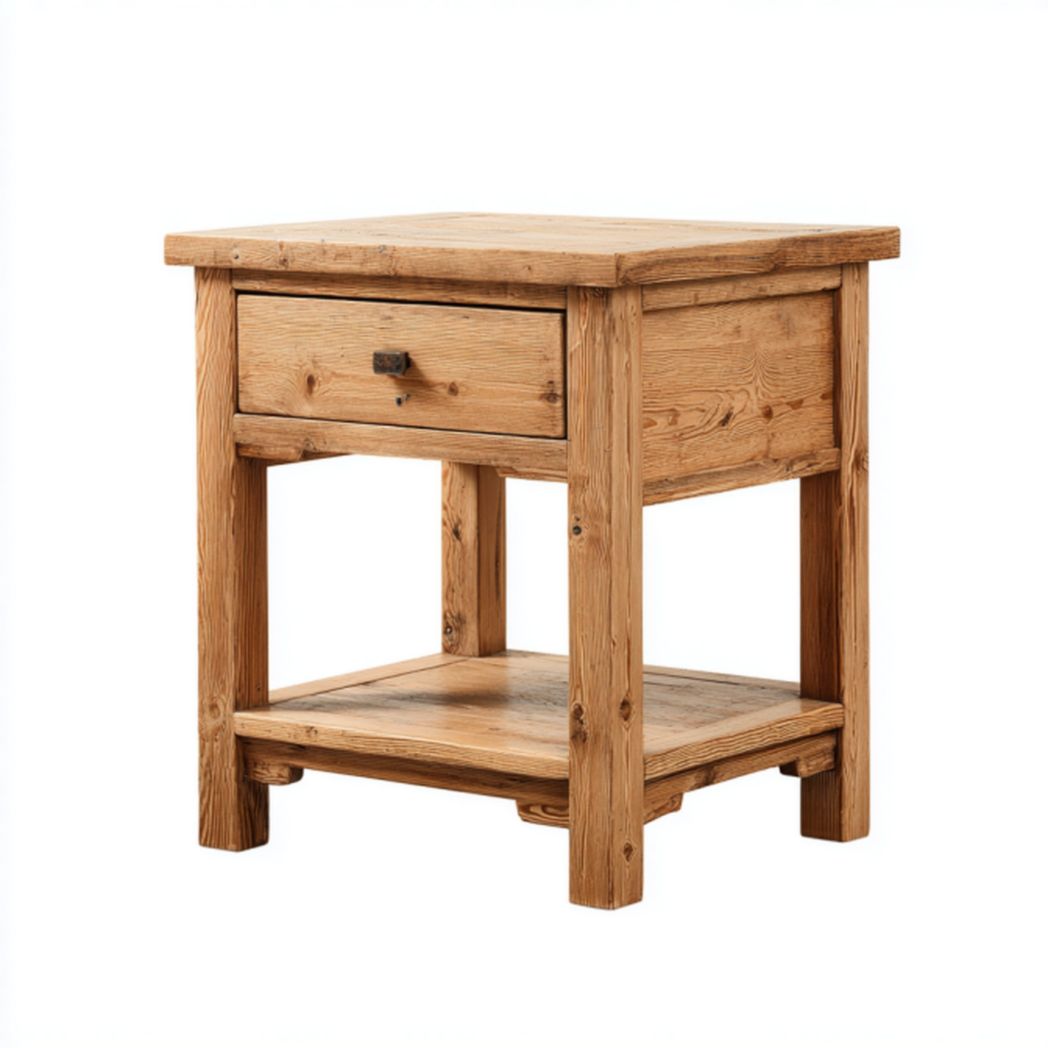 Table de chevet en bois avec deux tiroirs pour chambre - 45 x 40 x 60cm