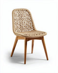 Chaise en paille pour salle à manger en bois - 45 x 45 x 85cm