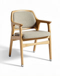 Chaise en bois avec rembourrage en tissu pour salle à manger - 60 x 60 x 80cm