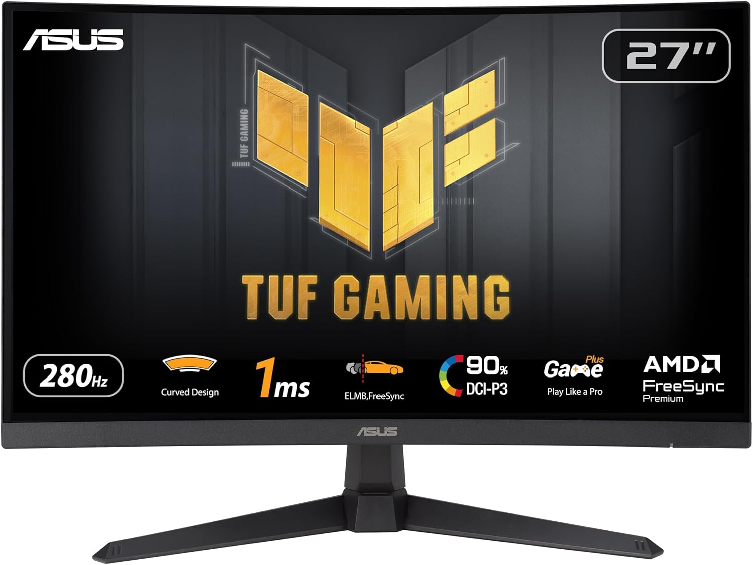 Moniteur de Jeu TUF Gaming VG27VQM1B – 27 Pouces Full HD, incurvé, 280Hz, ELMB, Temps de réponse 1ms, FreeSync Premium, 90 pour cent DCI-P3, DisplayWidget Center(Black)