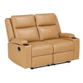Canapé inclinable 2 places en similicuir beige(Beige)