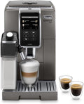 De'Longhi Dinamica LatteCrema Espresso Machine with Automatic Milk Frother for Latte, Cappuccino, Built-in Grinder, Silver, ECAM35075SI(Titanium)
