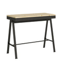 Table console extensible en bois Parma pour salle à manger(Extensible Jusqu'À 196 Cm/Ciment)